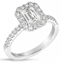 2 CT CENTER EMERALD CUT HALO LAB GROWN ENGAGEMENT RING CDHEC.200-W