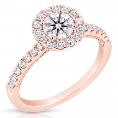 3/4 CT CENTER ROUND HALO DIAMOND ENGAGEMENT RING CRB.70-R