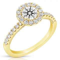 3/4 CT CENTER ROUND HALO DIAMOND ENGAGEMENT RING CRB.70-Y