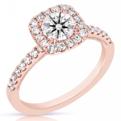 3/4 CT CENTER ROUND CUSHION HALO DIAMOND ENGAGEMENT RING CRBC.70-R