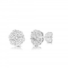 FLOWER CLUSTER 1.50 TCW STUD EARRING FCEA.150-W