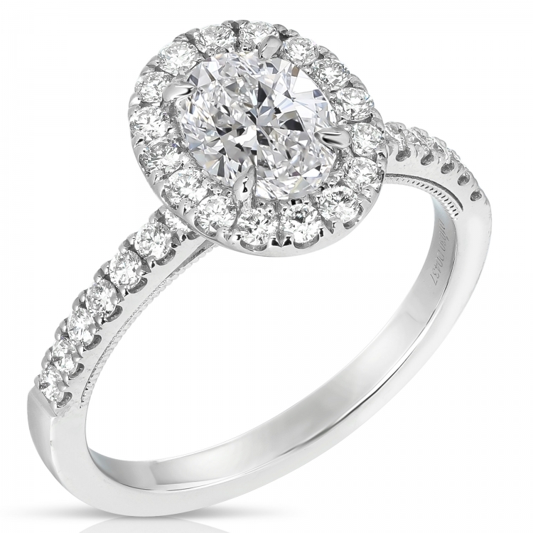 1 CT CENTER OVAL HALO DIAMOND ENGAGEMENT RING COV.100-W